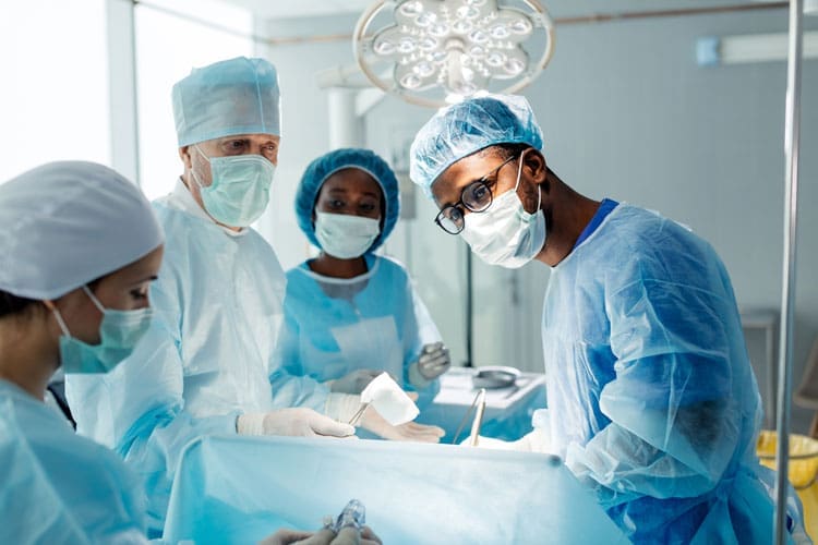 Vets performing surgery